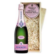 Buy & Send Pommery Rose Brut Champagne 75cl And Pink Marc de Charbonnel Chocolates Box