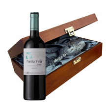 Buy & Send Puerta Vieja Rioja Tinto 75cl Red Wine In Luxury Box With Royal Scot Wine Glass