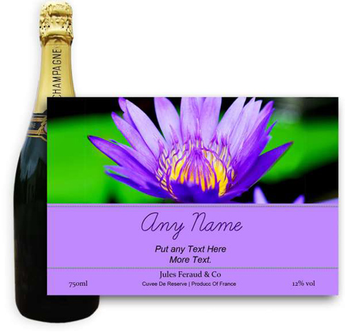 Buy & Send Jules Feraud Brut With Personalised Champagne Label Purple Flower