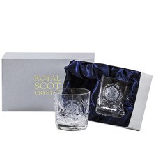 Buy & Send Royal Scot Crystal - Queen's Platinum Jubilee - 2 Kintyre Crystal Whisky Tumblers  Presentation Boxed