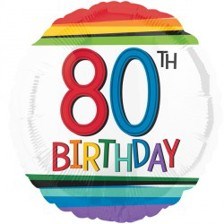 Buy & Send Happy 80th Birthday Helium Balloon