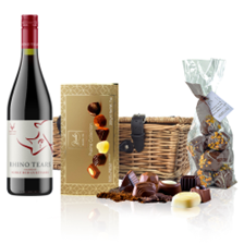Buy & Send Rhino Tears Noble Read Cultivars 75cl Red Wine And Chocolates Hamper