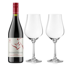 Buy & Send Rhino Tears Noble Read Cultivars 75cl Red Wine And Crystal Classic Collection Wine Glasses