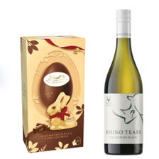 Buy & Send Rhino Tears Sauvignon Blanc 75cl White Wine and Lindt Easter Egg 195g