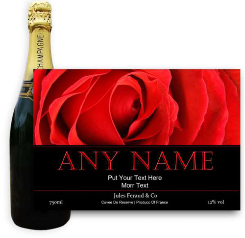 Buy & Send Jules Feraud Brut With Personalised Champagne Label Red Rose