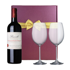 Buy & Send Roseville Bordeaux 75cl Red Wine And Bohemia Glasses In A Gift Box