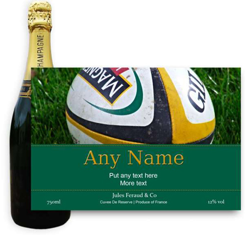 Buy & Send Jules Feraud Brut With Personalised Champagne Label Rugby