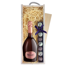 Buy & Send Ruinart Rose Champagne 75cl & Truffles, Wooden Box