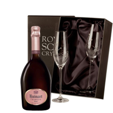 Buy & Send Ruinart Rose Champagne 75cl With Diamante Crystal Flutes