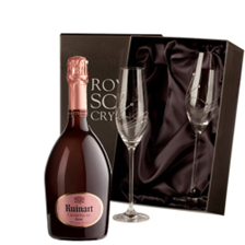 Buy & Send Ruinart Rose Champagne 75cl With Diamante Crystal Flutes