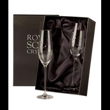 Buy & Send 2 Royal Scot Crystal Champagne Flutes - Diamante - PRESENTATION BOXED