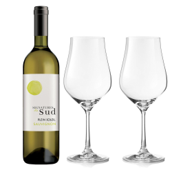 Buy & Send Signatures de Sud Sauvignon Blanc 75cl And Crystal Classic Collection Wine Glasses