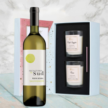 Buy & Send Signatures de Sud Sauvignon Blanc 75cl White Wine With Love Body & Earth 2 Scented Candle Gift Box