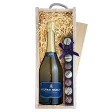 Buy & Send Silver Reign Brut ESW 75cl & Truffles, Wooden Box