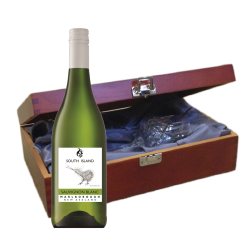 Buy & Send South Island Sauvignon Blanc In Luxury Box With Royal Scot Wine Glass