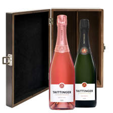 Buy & Send Taittinger Brut and Rose Double Luxury Gift Boxed Champagne (2x75cl)