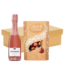 Buy & Send Taittinger Brut Prestige Rose Champagne 37.5cl And Chocolates In Gift Hamper