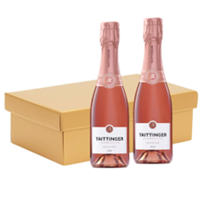 Buy & Send Taittinger Brut Prestige Rose Champagne 37.5cl Duo Postal Box