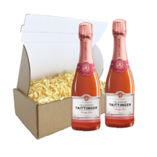 Buy & Send Taittinger Brut Prestige Rose Champagne 37.5cl Duo Postal Box
