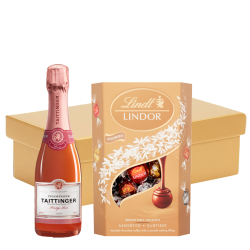 Buy & Send Taittinger Brut Prestige Rose Champagne 37.5cl And Chocolates In Gift Hamper