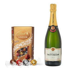 Buy & Send Taittinger Brut Reserve 75cl With Lindt Lindor Assorted Truffles 200g