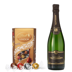 Buy & Send Taittinger Brut Vintage 2014 Champagne 75cl With Lindt Lindor Assorted Truffles 200g