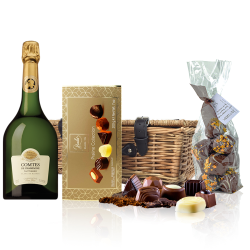Buy & Send Taittinger Comtes de Grand Crus Champagne 2011 75cl And Chocolates Hamper