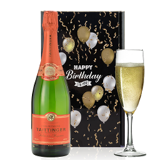 Buy & Send Taittinger Les Folies de la Marquetterie And Flute Happy Birthday Gift Box