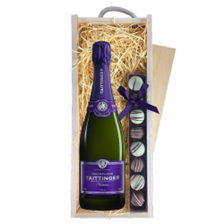 Buy & Send Taittinger Nocturne NV Champagne, 75cl & Truffles, Wooden Box