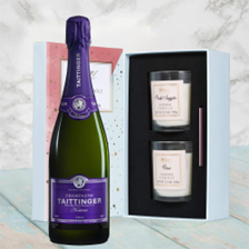Buy & Send Taittinger Nocturne NV Champagne, 75cl With Love Body & Earth 2 Scented Candle Gift Box