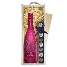 Buy & Send Taittinger Nocturne Rose City Lights Edition & Truffles, Wooden Box