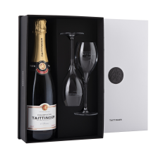 Buy & Send Taittinger Brut Reserve Champagne & 2 Flute Gift Set 75cl