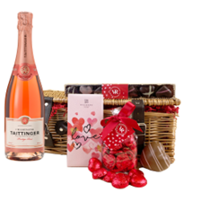 Buy & Send Taittinger Rose Champagne 75cl And Chocolate Valentines Hamper