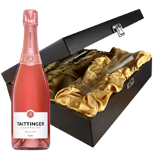 Buy & Send Taittinger Rose Champagne 75cl And Flutes In Luxury Presentation Box