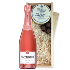 Buy & Send Taittinger Rose Champagne 75cl And Milk Sea Salt Charbonnel Chocolates Box