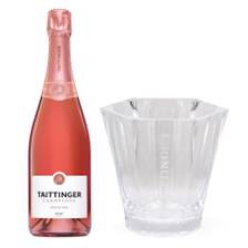 Buy & Send Taittinger Rose Champagne 75cl And Branded Ice Bucket Set