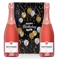 Buy & Send Taittinger Rose Champagne 75cl Happy Birthday Duo Gift Box (2x75cl)