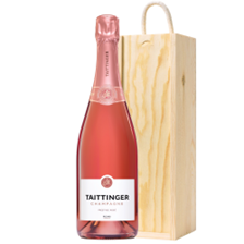 Buy & Send Taittinger Rose Champagne 75cl In Wooden Sliding Lid Gift Box