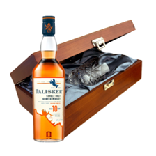 Buy & Send Talisker 10 Year Old Single Malt Whisky 70cl In Luxury Box With Royal Scot Glass