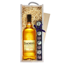 Buy & Send Teachers Highland Cream Whisky & Truffles, Wooden Box