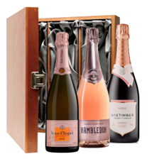 Buy & Send The Anglo-French Rose Collection Treble Luxury Gift Boxed Champagne