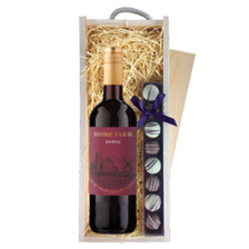 Buy & Send The Home Farm Shiraz 75cl Red Wine & Truffles, Wooden Box