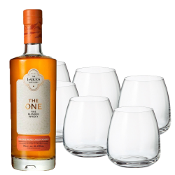 Buy & Send The Lakes One Orange Wine Cask Finished Whisky 70cl with Six Bohemia Anser Tumblers