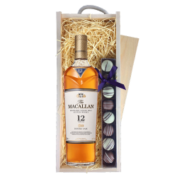 Buy & Send The Macallan Double Cask 12 YO Whisky & Truffles, Wooden Box