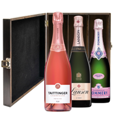 Buy & Send The Rose Champagne Collection Treble Elm Wood Gift Boxed (3x75cl)