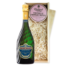 Buy & Send Tsarine Millesime 2008 Brut Champagne 75cl And Pink Marc de Charbonnel Chocolates Box