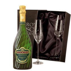Buy & Send Tsarine Premier Cru Brut Champagne 75cl With Diamante Crystal Flutes