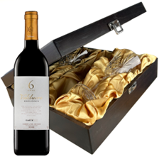 Buy & Send Valduero 6 Anos Reserva Premium 75cl Red Wine In Luxury Box With Royal Scot Wine Glass