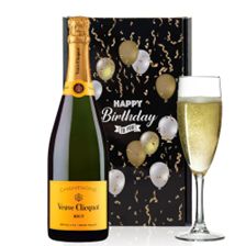 Buy & Send Veuve Clicquot Brut Yellow Label Champagne 75cl And Flute Happy Birthday Gift Box
