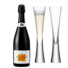 Buy & Send Veuve Clicquot Demi-Sec Champagne 75cl with LSA Moya Flutes
